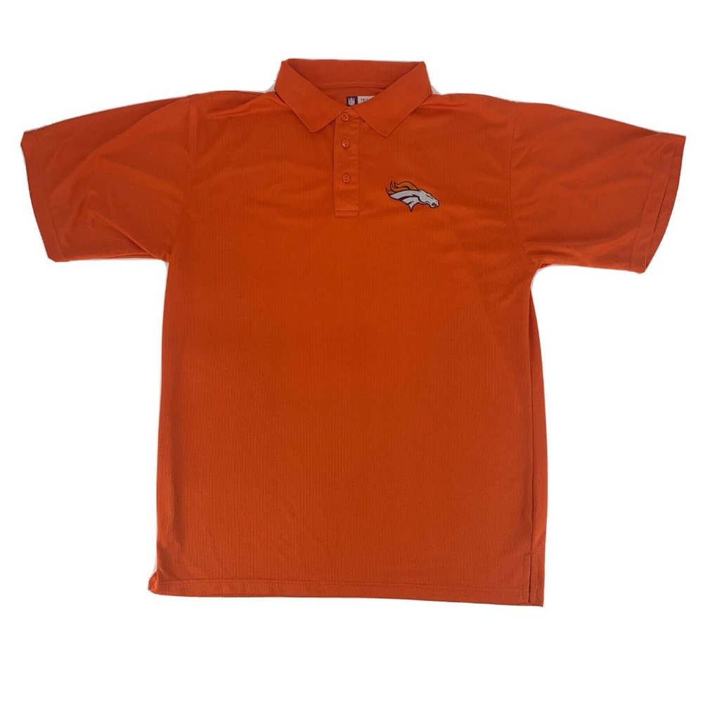 Men's NFL Team Apparel Short Sleeve‎ Polo Shirt Denver Broncos Orange LT